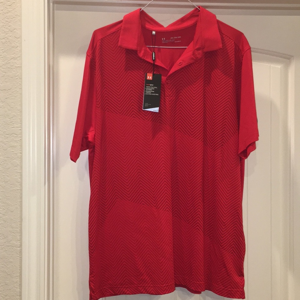 Under Armour Red Golf Polo Heatgear sz. 2XL